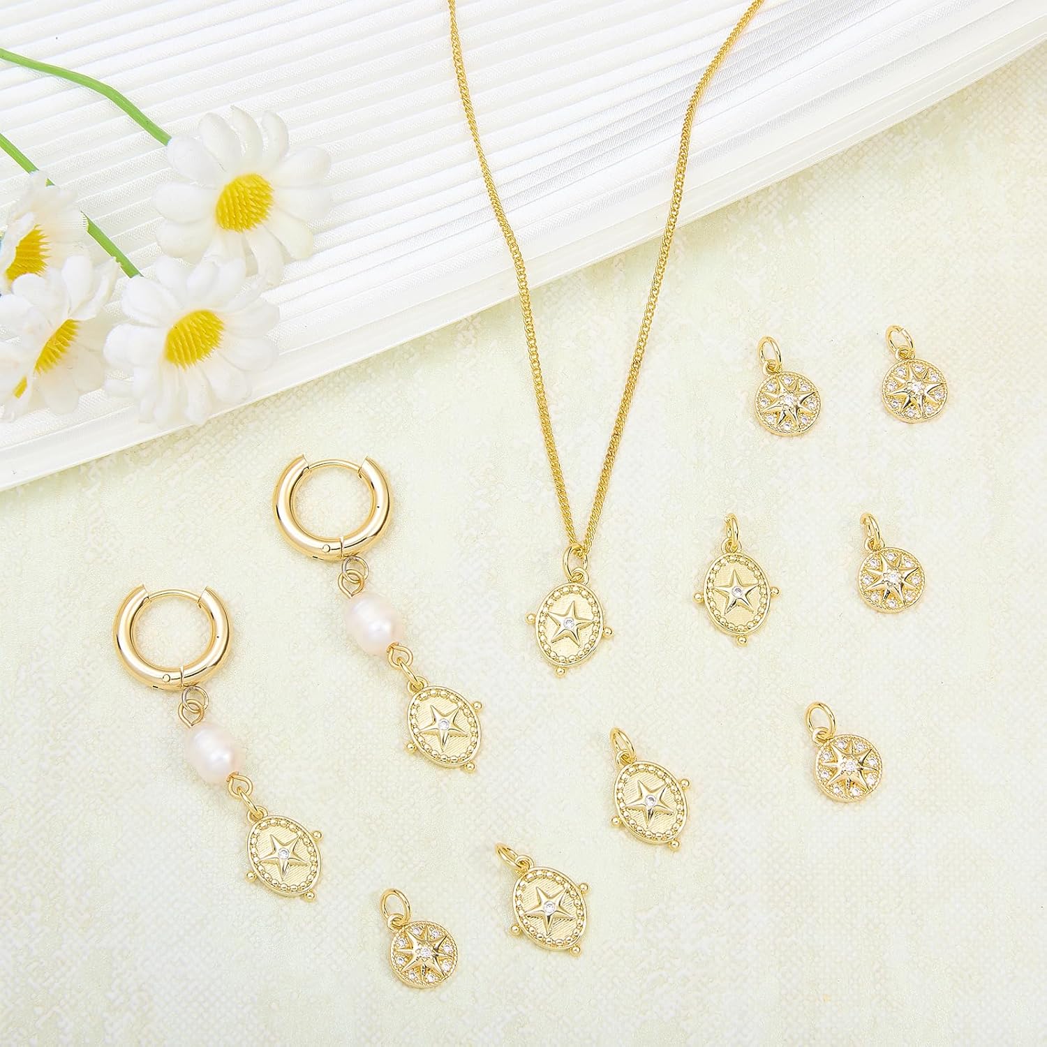10Pcs Small North Star Charms for Jewelry Making Mini Cute Gold Plated Star Charms Brass Cubic Zirconia Pendants for DIY Necklace Bracelet Earrings DIY Supplies - Image 5