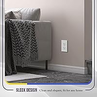 Vista 200 de ENERLITES Placa de pared de metal dúplex para receptáculos, cubierta de salida de acero inoxidable, resistente a la corrosión, tamaño de 1 banda