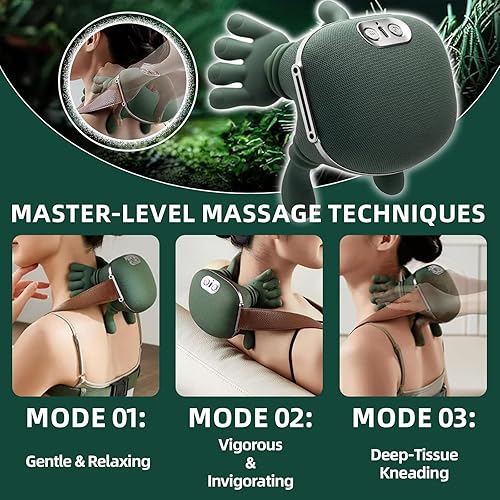 Miniatura 5 de Bionic - Masajeador calentado, masaje eléctrico de tejido profundo 4D, diseño de mano humana simulada, mano real, alivio del dolor, relaja la