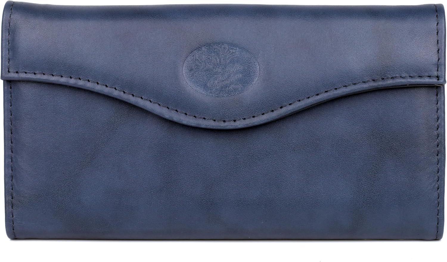 Julia Buxton Heiress Genuine Leather Clutch Wallet, Large RFID Blocking Organizer with Removable Checkbook Holder,Mahogany