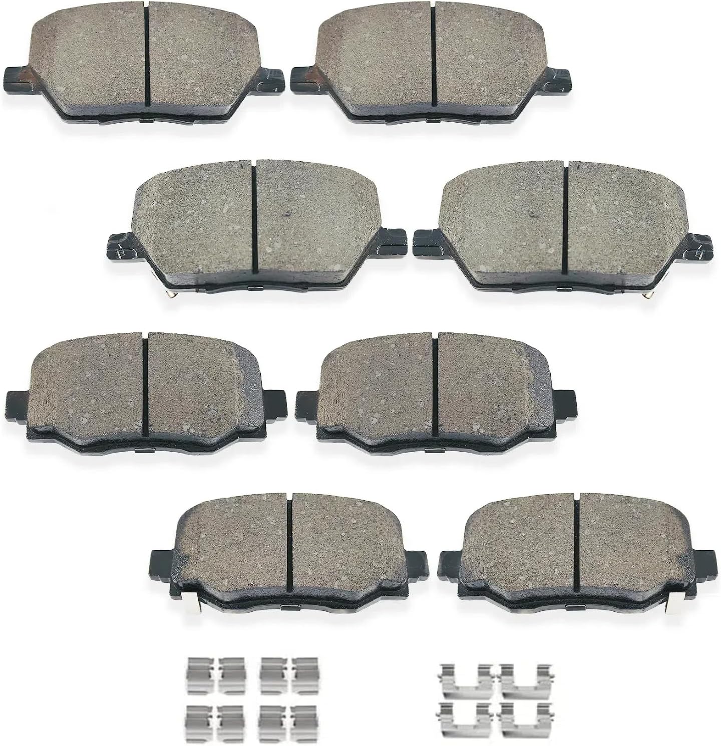 D1809 D1811 8pcs Ceramic Front Rear Brake Pads With Clips Fit For 2016-2021 For Fiat 500X,2015-2022 For Jeep Renegade