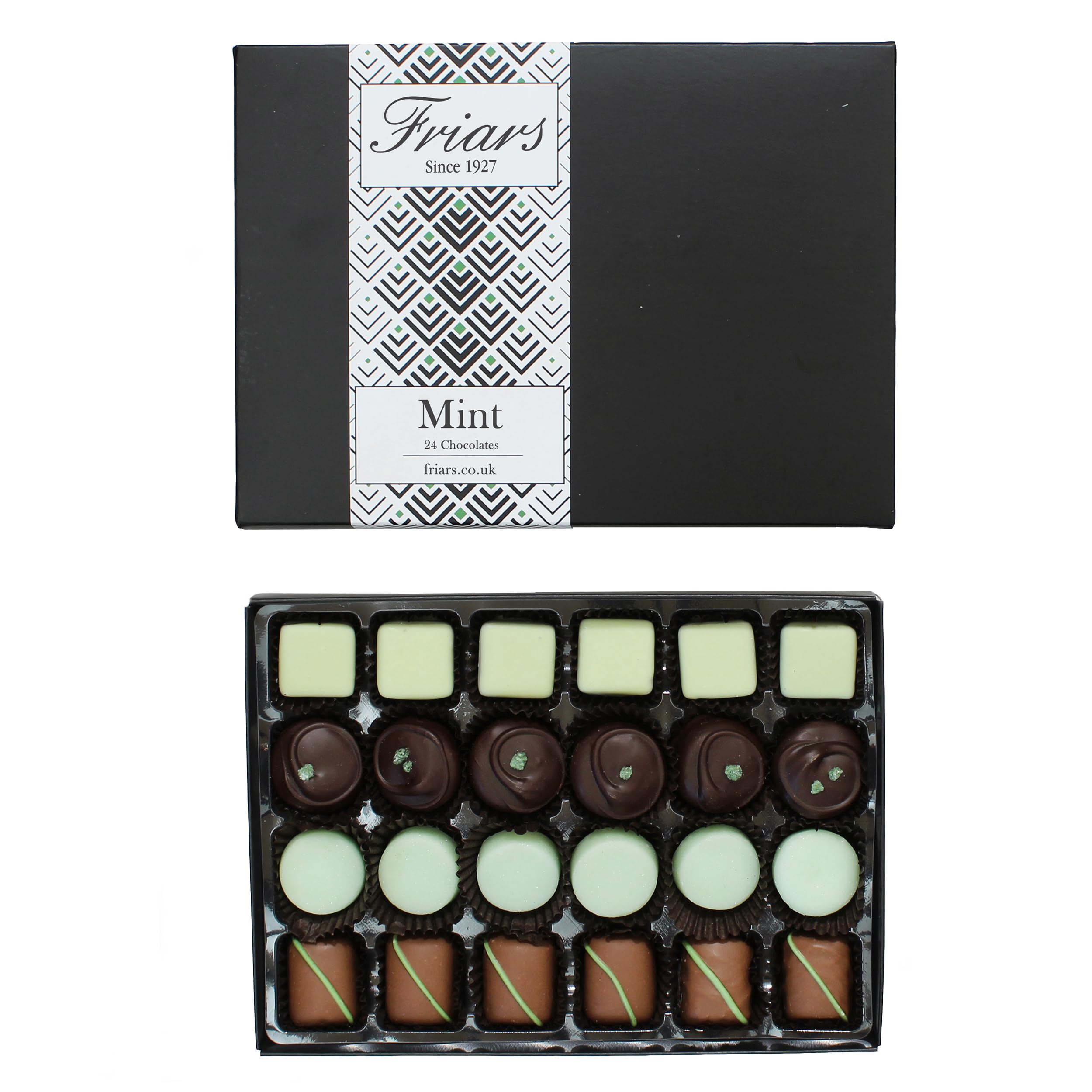 Friars Mint Chocolate Selection Box - 24 Chocs | Fondant, Truffle, Frosted, Cream, Crush, Milk & Dark Chocs | Premium Chocolates For Special Occasions & Gifts | Suitable for Vegetarians