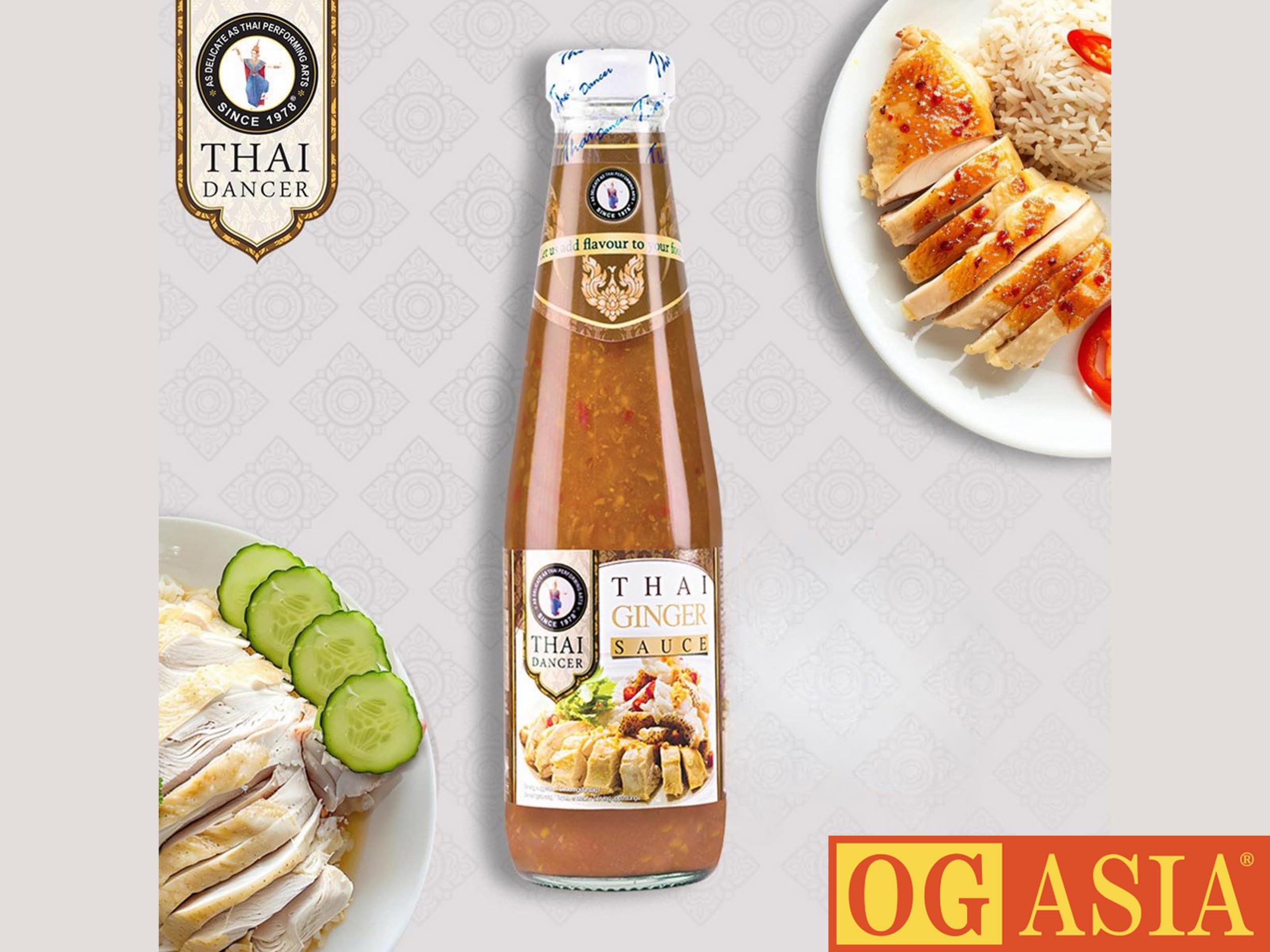 THAI DANCER Lot de 2 bouteilles de sauce thaïlandaise authentique au gingembre OG ASIA 600 ml