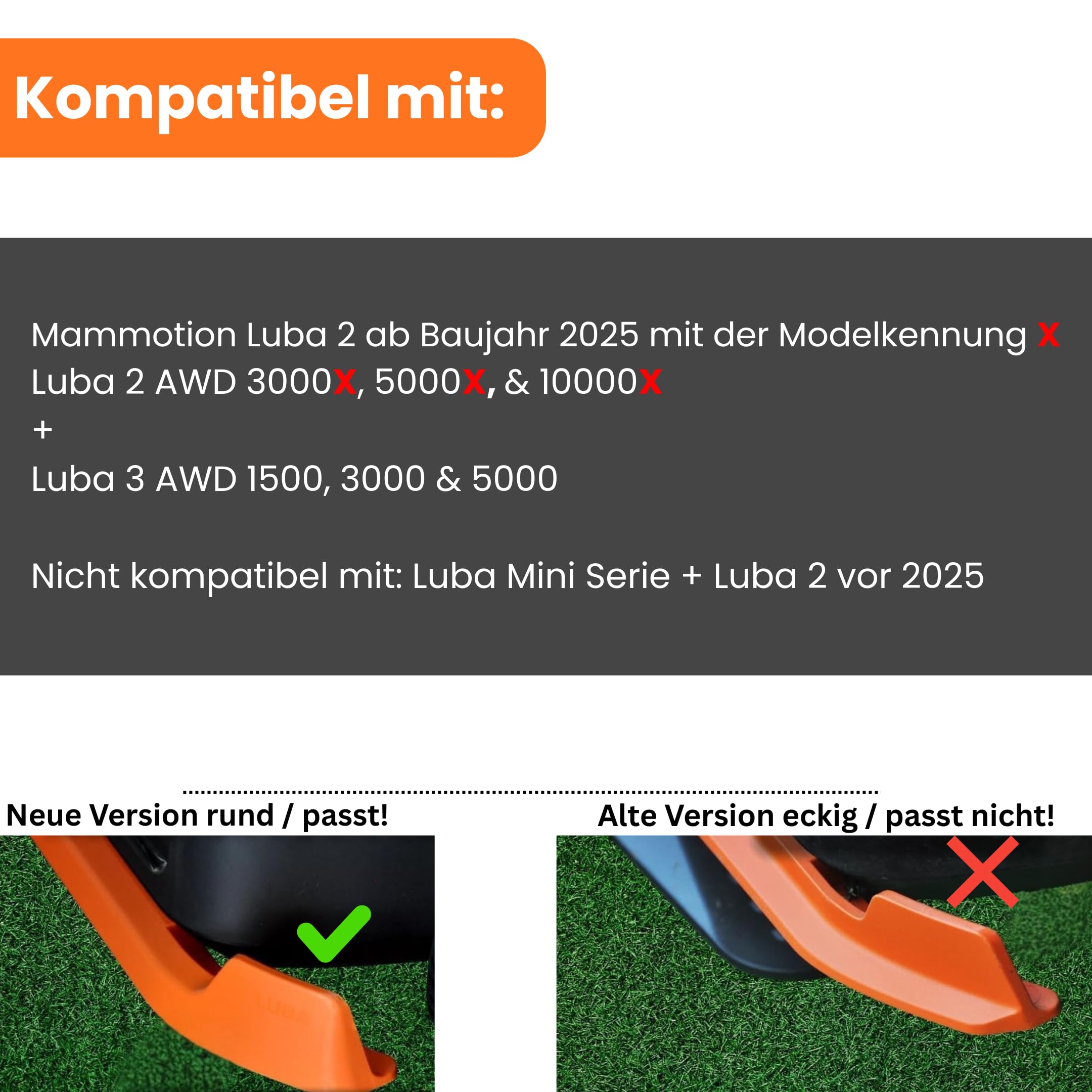 Protector de bordes PRO compatible con Mammotion Luba 2 AWD y Luba 3 AWD - Protección perfecta, Bumper, listón - el accesorio perfecto para proteger tu robot cortacésped - a partir de 2025, no para
