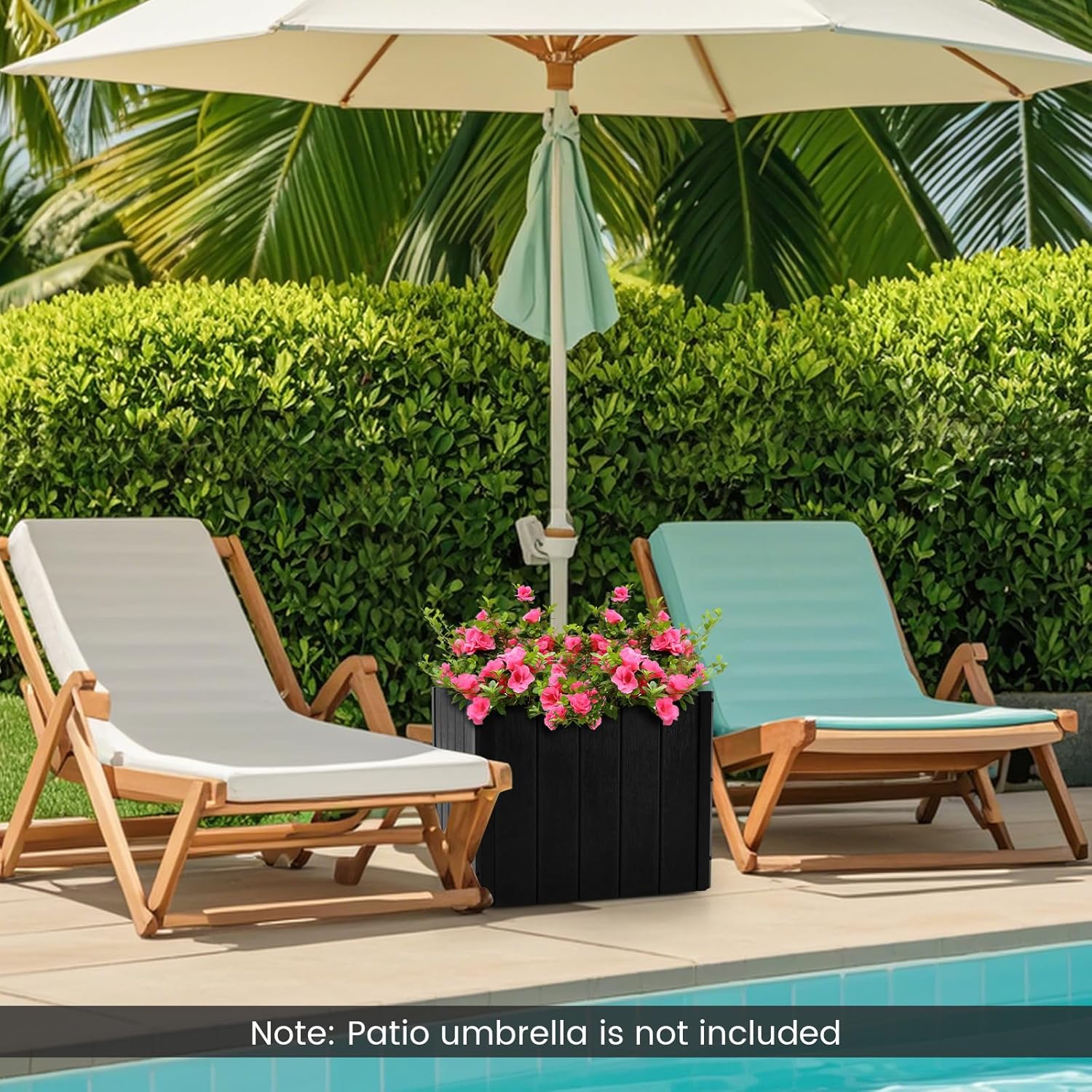 Giantex Umbrella Base with Fillable Planter - Portable Umbrella Stand with 4 Rollers, 3 Hole Rings, 88 lbs Capacity, HDPE Market Umbrella Pole Holder for Outdoor Garden Deck Poolside Lawn