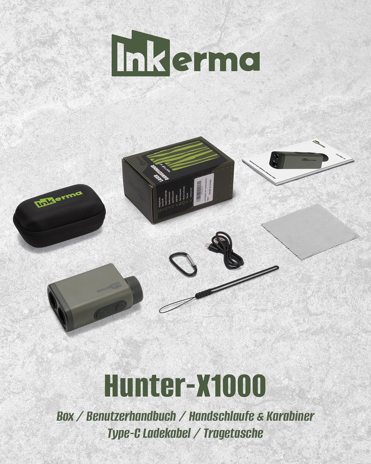 Laser Entfernungsmesser Jagd bis zu 1000M/1200M ， Golf Entfernungsmesser von Inkerma | 6-Fach Vergrößerung, Präzise Winkelkompensation, Scan-Modus, Geschwindigkeitsmessung & LCD-Display