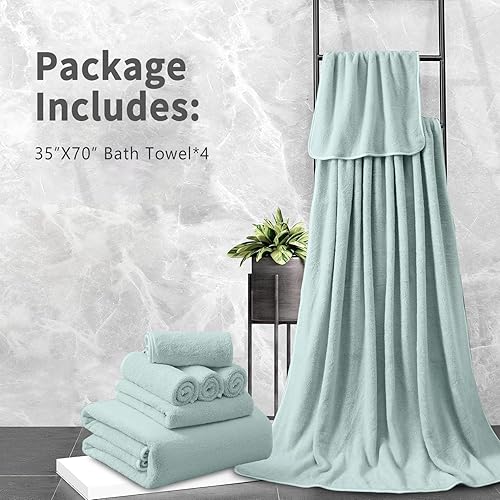 Vista 216 de Juego de toallas de microfibra de 8 piezas, 2 toallas de baño, 2 toallas de mano, 4 toallas pequeñas, toalla de baño extra grande para baño, hotel