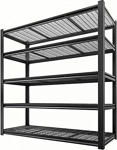 Miniatura 10 de Estantería de metal de 6 niveles, estantes de almacenamiento ajustables, 84 pulgadas de alto x 55 pulgadas de ancho x 24 pulgadas de profundidad,