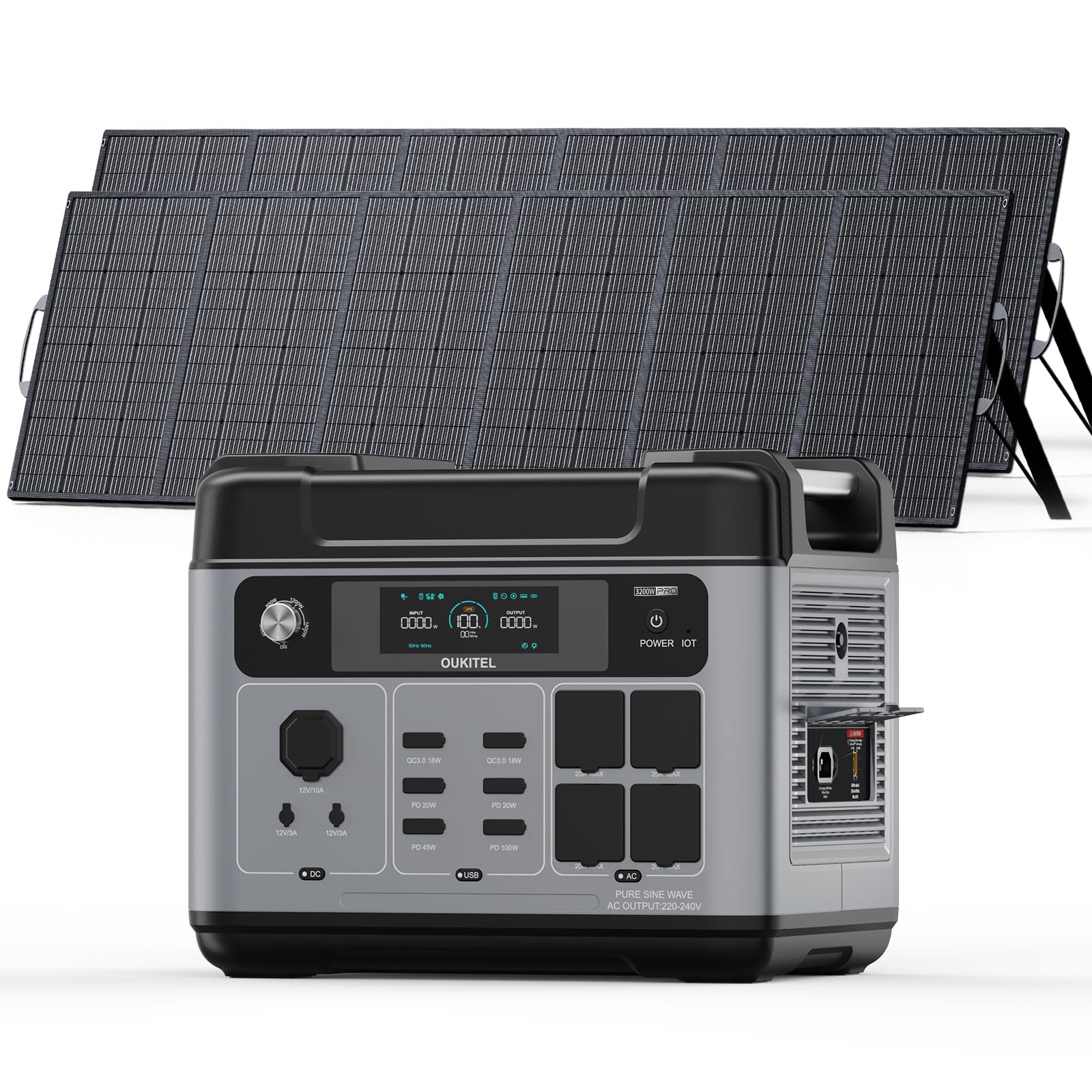 OUKITEL P2001E Pro Tragbare Powerstation 3200W, Solargenerator 2048Wh
