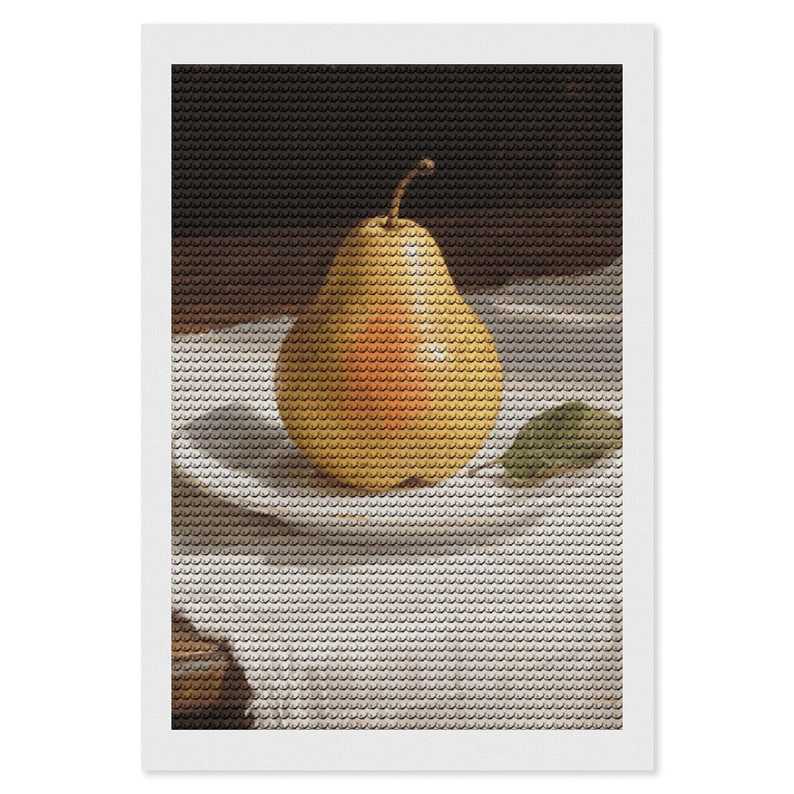 FodPand Pear 5D Diamond Painting Kits for Adults Beginners Full Drill Round Diamond Dots Pictures Gem Art Supplies for Home Wall Room Decoration DIY Craft Set Gift 8x12