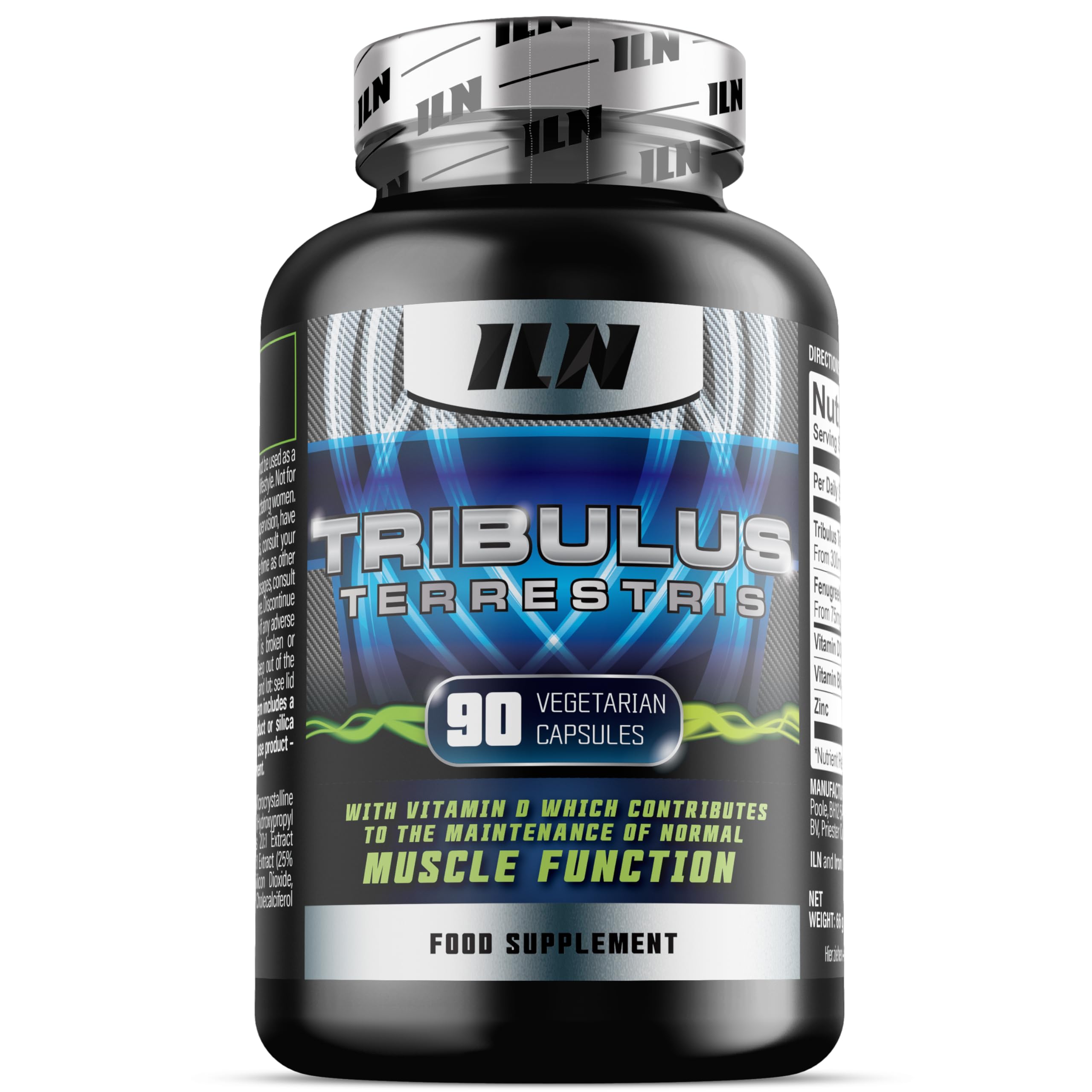 ILN - Tribulus terrestris equivalente a 6000 mg, 98% saponinas - suplemento unisex, 90 cápsulas vegetarianas