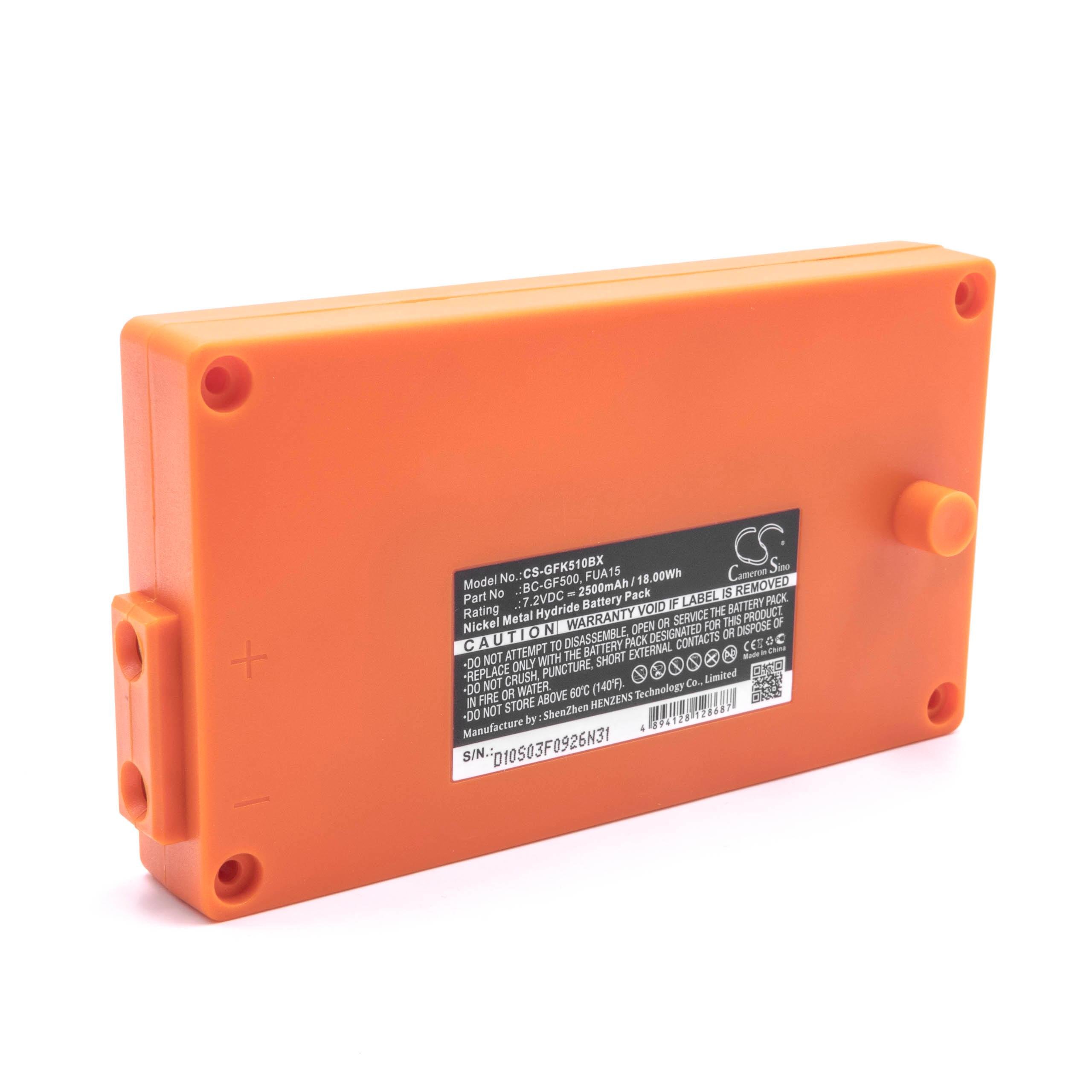 vhbw NiMH Batterie 2500mAh (7.2V) Orange pour télécommande pour Grue Remote Control Gross Funk GF500
