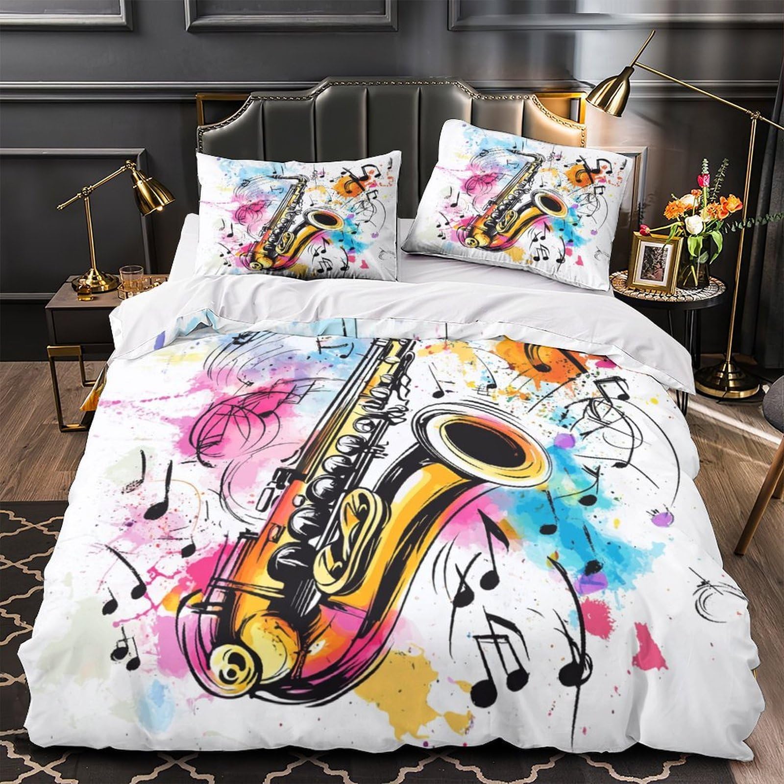 Drap de couette saxophone imprimé 3D pour transformer l'ambiance d'une chambre d'enfant ou ado