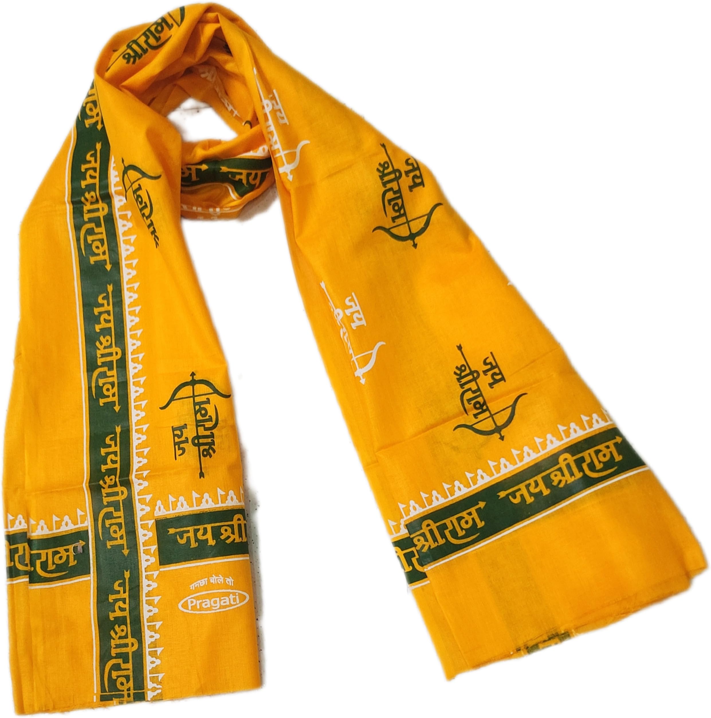 Printed Pure Cotton Men & Women Scarf ()_BZ_shree ram yellow-image-8