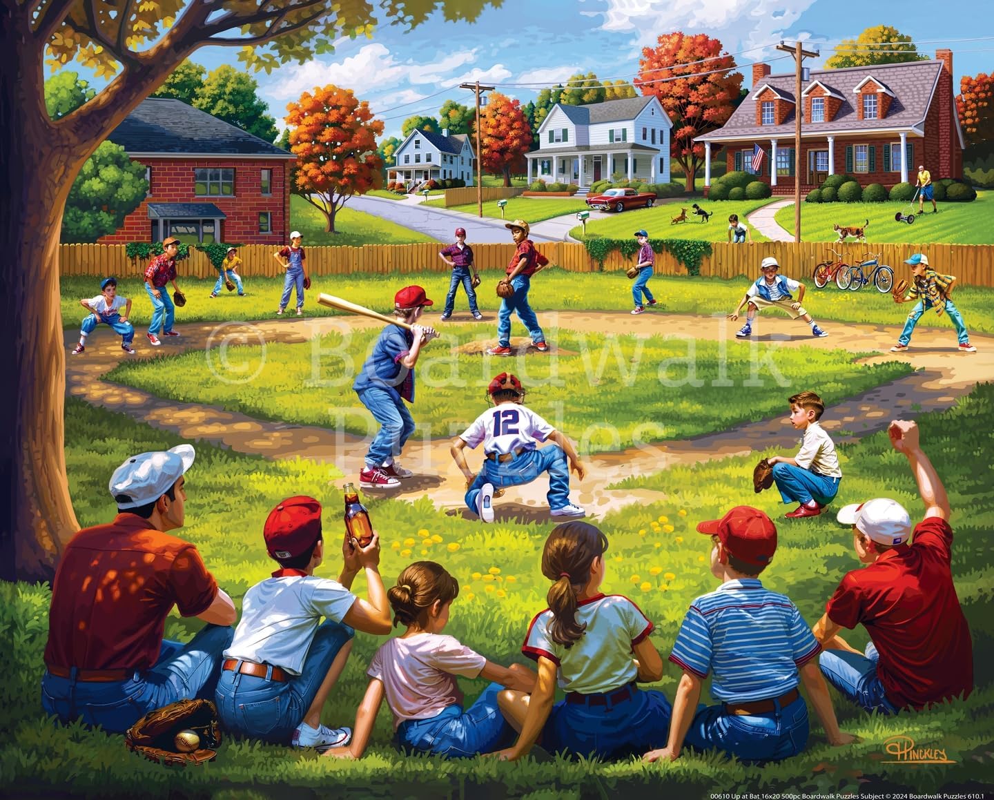Boardwalk Puzzles Up at Bat, 500 Piece Jigsaw Puzzle for Adults, Made in USA
