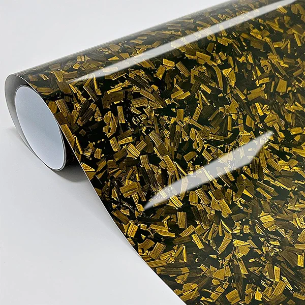 Forged Carbon Fiber Wrap for Cars, High Gloss Car Wrap Vinyl Roll, PVC Self-Adhesive Auto Decal Film Body Interior Wrapping Folie Stickers Coating 1ft x 10ft