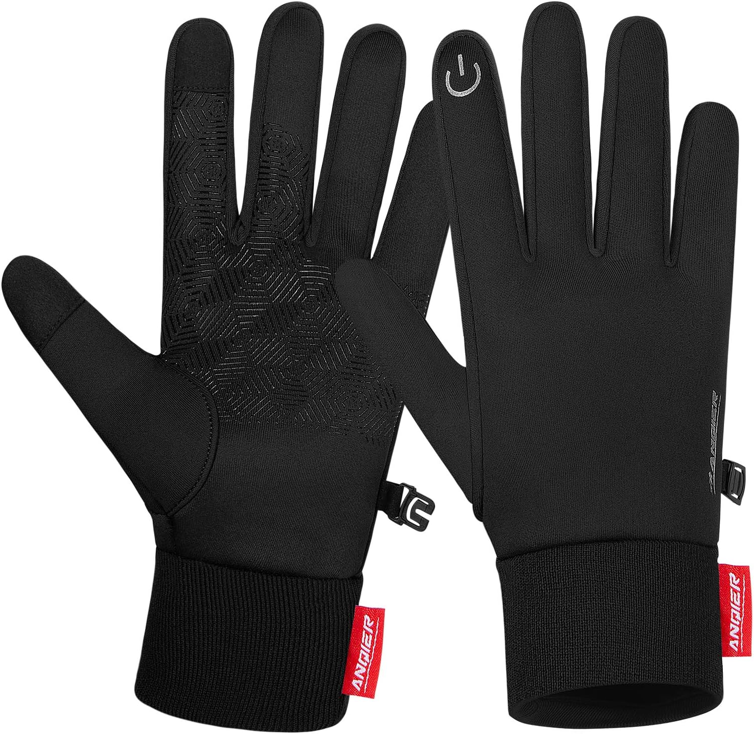 anqier Winter Warm Gloves, Touchscreen Anti Slip Windproof Warm Thermal Gloves Cold Weather Driving Gloves Cycling Gloves Running Gloves for Men Women