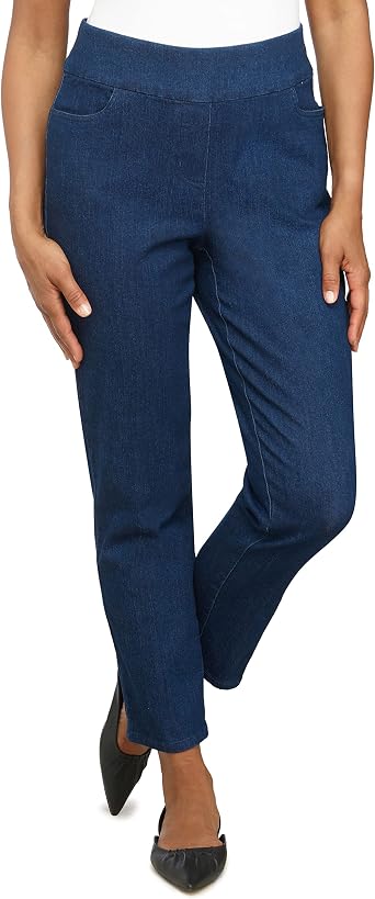 Alfred Dunner Womens Alfred Dunner Womens Super Stretch Mid- Rise Short Length Pant
