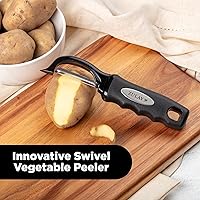 Vista 7 de Zulay Kitchen Pelador de verduras premium para cocina - Pelador giratorio con cuchillas de acero inoxidable ultra afiladas y mango ergonómico