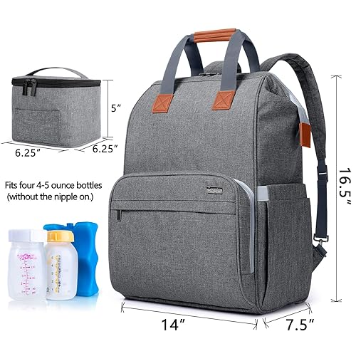 Miniatura 6 de Luxja Mochila para extractor de leche materna con bolsa enfriadora de leche materna y 2 bolsas de hielo reutilizables para almacenamiento de leche