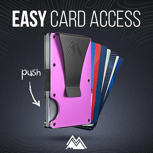 Miniatura 3 de Mountain Voyage - Cartera minimalista para hombre, billetera delgada RFID resistente a los arañazos, tarjetero y clip para dinero, dinero y tarjetas