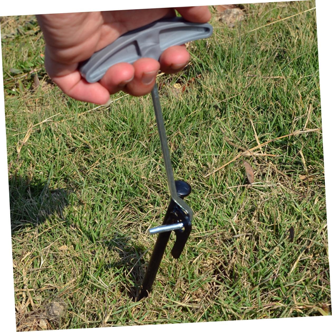 ULTECHNOVO Heavy Duty Tent Stakes Ground Pegs Set 10pcs Metal Tent Fixing Stakes with Storage Bag for Outdoor Camping Shelter Anchors