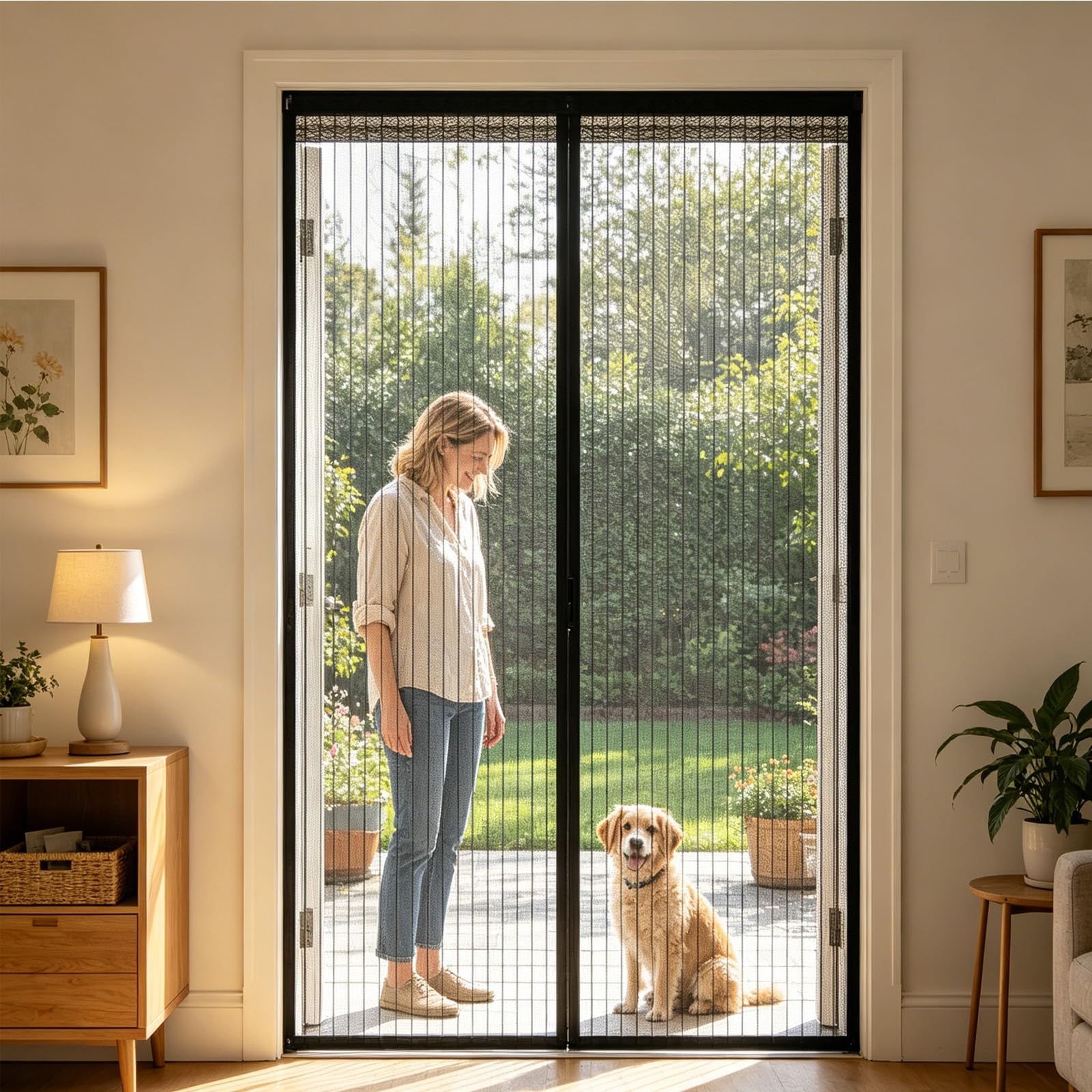 Moustiquaire Porte 180 x 227 cm Différentes Tailles, Uissants Aimants, Fermeture Automatique, Sans Perçage Moustiquaire Porte Balcon Rideau Couloirs Patio, Noir