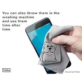 TreVee Microfiber Cleaning Cloth - Microfiber Cloth Fabric Wipe for Cleaner Lens, Eyeglasses, Phone Screen - Cute Dog Design 10-Pack, 6x6