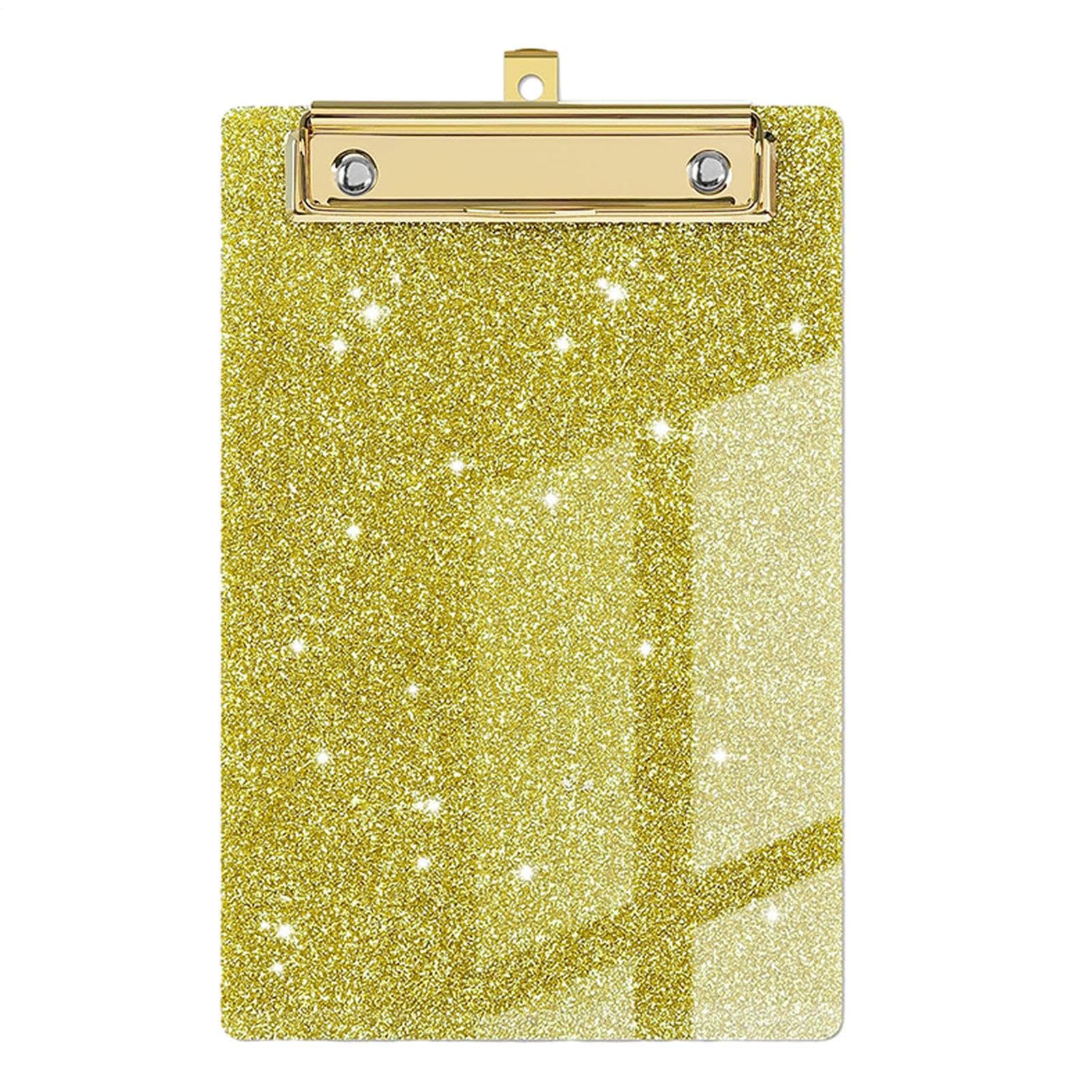 Birtern 14.4 x 9.8 x 1.2 cm Colorful Clipboards - Glitter Binder Clip Boards - Portable Lightweight Standard Decorative Cute Clipboard with Clip for Drawing, Art Supplies