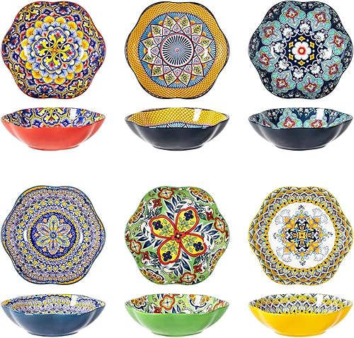 Miniatura 1 de HENXFEN LEAD Sopa de cerámica juegos de cuencos de pasta profunda platos de porcelana para cereales ensalada postre desayuno cuencos de cena de 27