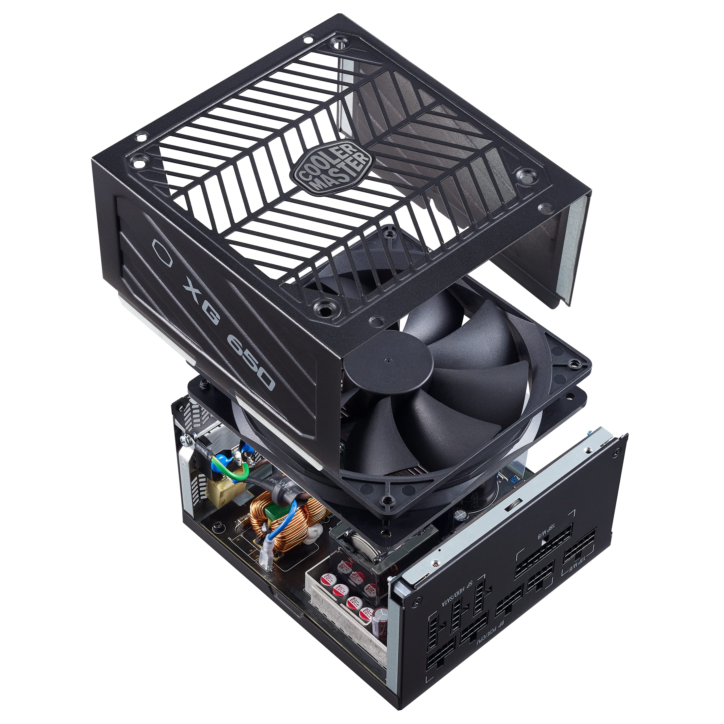 Alimentatore Cooler Master XG650 Platinum (EU): 80 PLUS Platinum (+92% di Efficienza) 650W, Completamente Modulare, Condensatori 100% Giapponesi, Ventola FDB da 135mm - 10 Anni di Garanzia