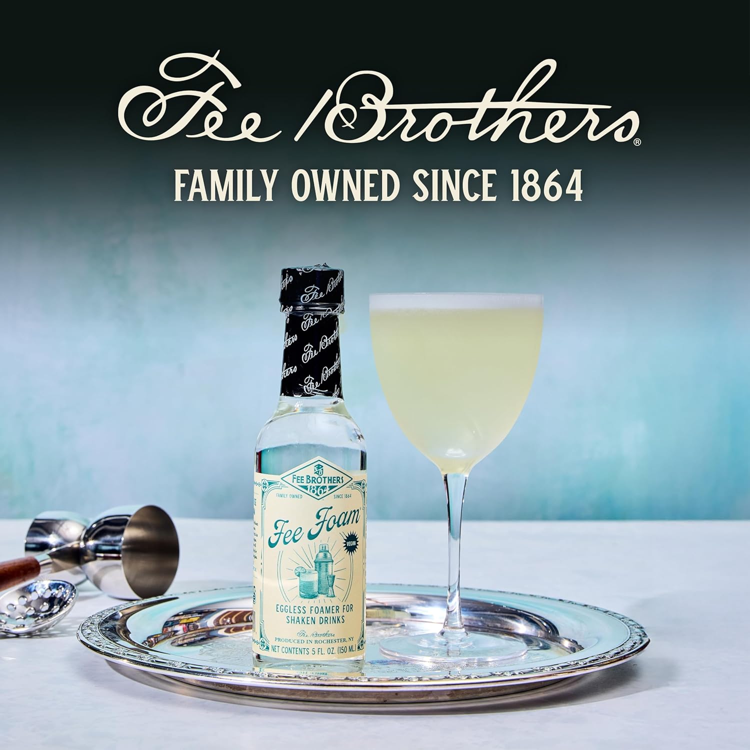 Fee Brothers Fee Foam - Cocktail Foamer and Mixer, Egg Substitute, Vegan-Friendly, Gluten Free, 5 fl oz (Pack of 12)