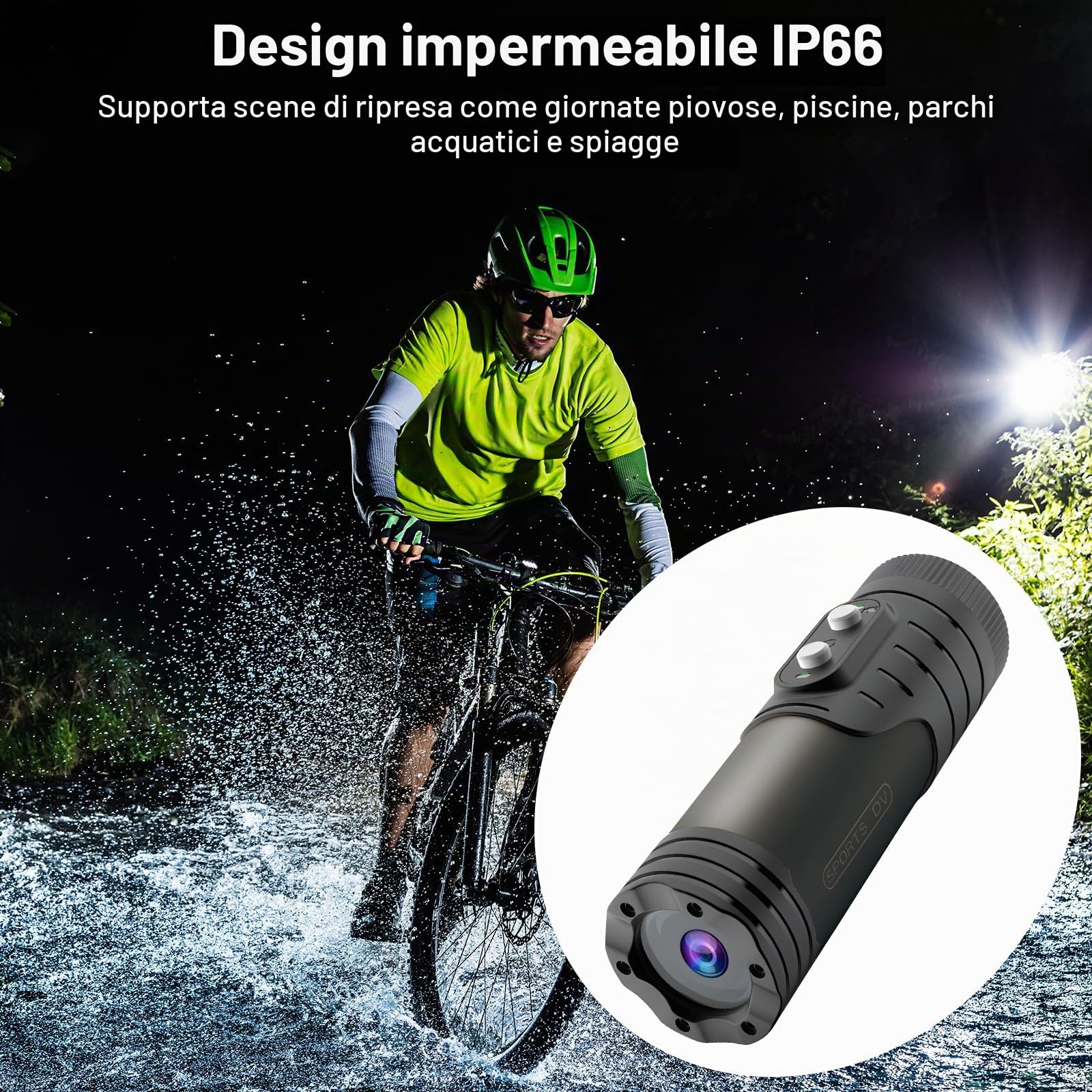 OBEST Action Cam Mini fotocamera per casco, moto Dash Registratore Outdoor Impermeabile Videocamera HD 1080p Sport Camera per Ciclismo Daily Vlog, Videocamera Bici Recorder 120°