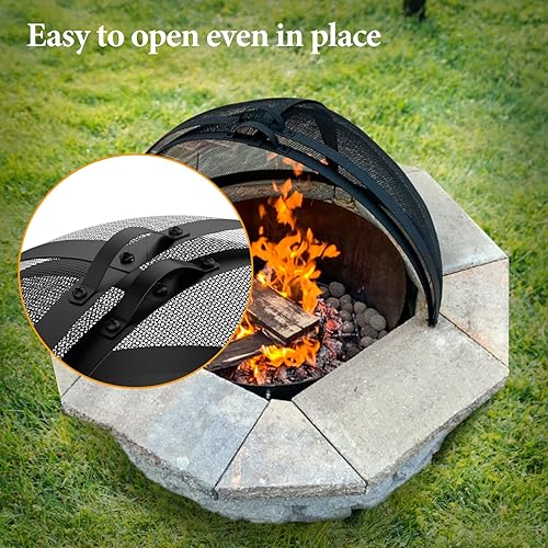 Miniatura 3 de BBQ PLUS - Pantalla de chispas para fogata al aire libre, pantalla de malla redonda resistente para barbacoa, al aire libre, accesorios de patio, 24