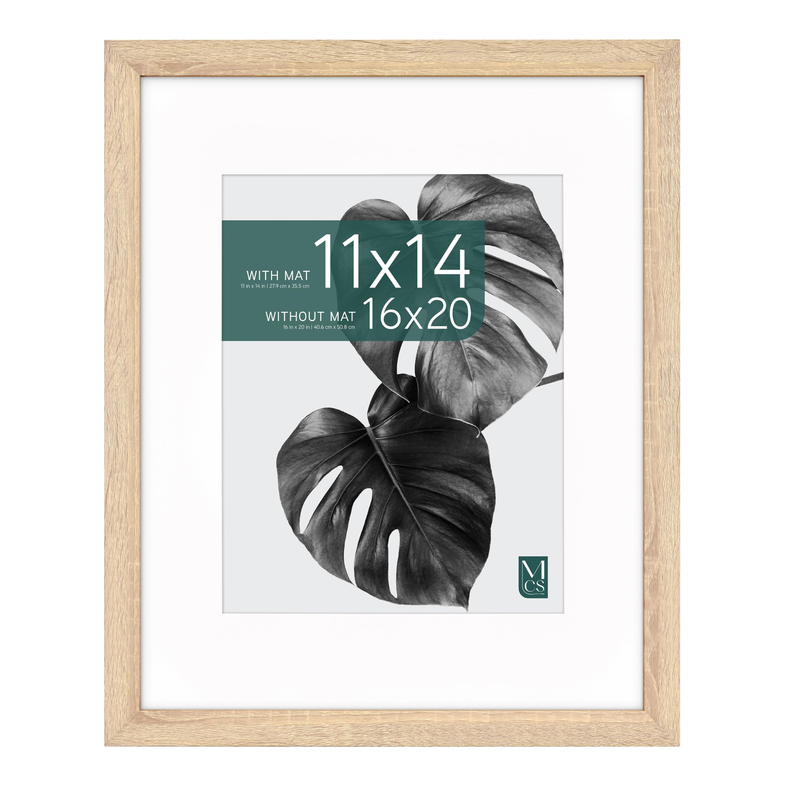 MCS Studio Gallery Frame, 16x20 Inch with 11x14 Inch Mat, Wall Art