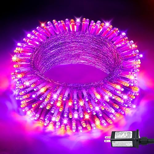 Miniatura 288 de JMEXSUSS Tira de luces de Navidad multicolor de 163 pies con 500 luces LED para exteriores, resistente al agua, alambre transparente, luces Varios