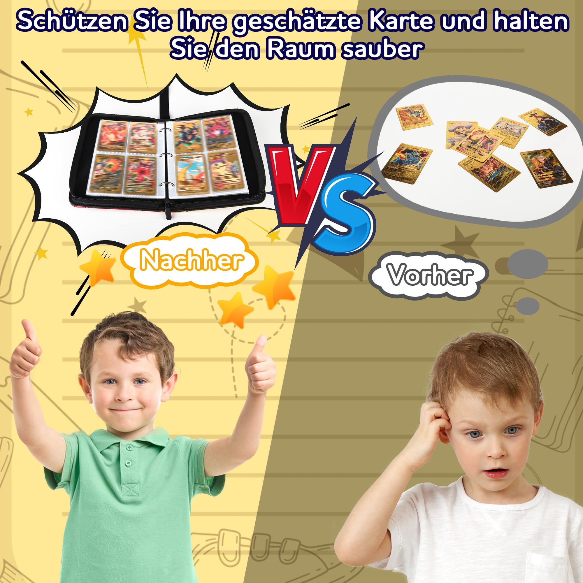 Binder Pokemon Album Carte Collezionabili - 50 Pagine Per 400 Carte