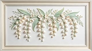 3D Framed Wall Art 20"×40" Floral Botanical Relief Effect Large Size SelfAdhesive Removable Wall Decor Prints Artwork for Living Room Bedroom Office