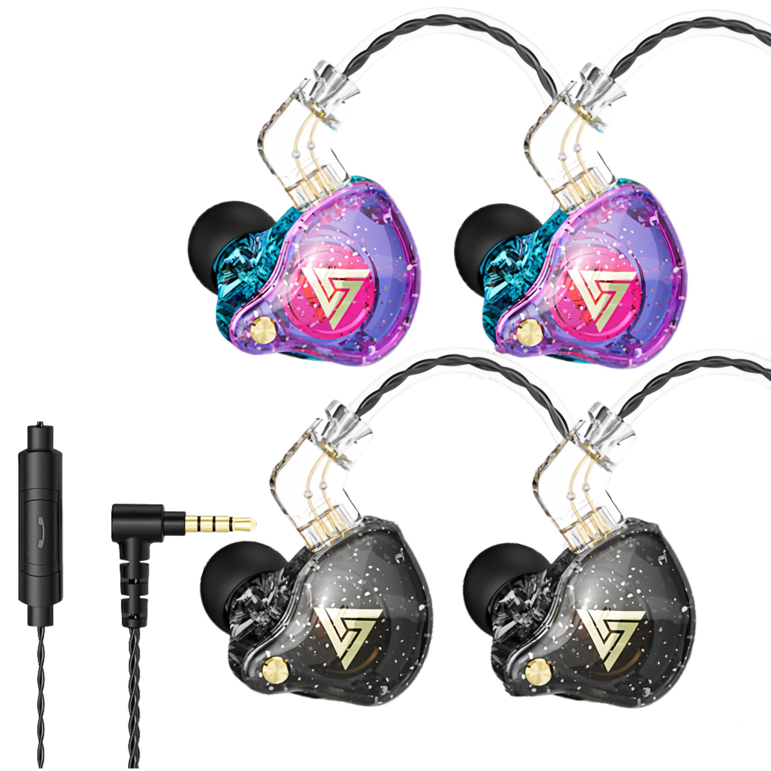 HJX QKZ AK6 Pro Wired IEM for Gaming Earbuds with MIC, in Ear Monitor Headphones, Deep Bass Sound, 1DD 10mm Dynamic Driver, IEM for Music Video