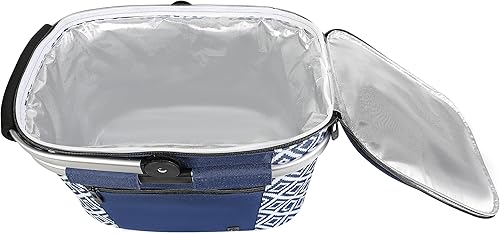Miniatura 6 de ALLCAMP Cesta de pícnic, hielera aislada, cesta de picnic plegable gruesa con cestas extraíbles y marco cosido, cesta para regalos de inauguración