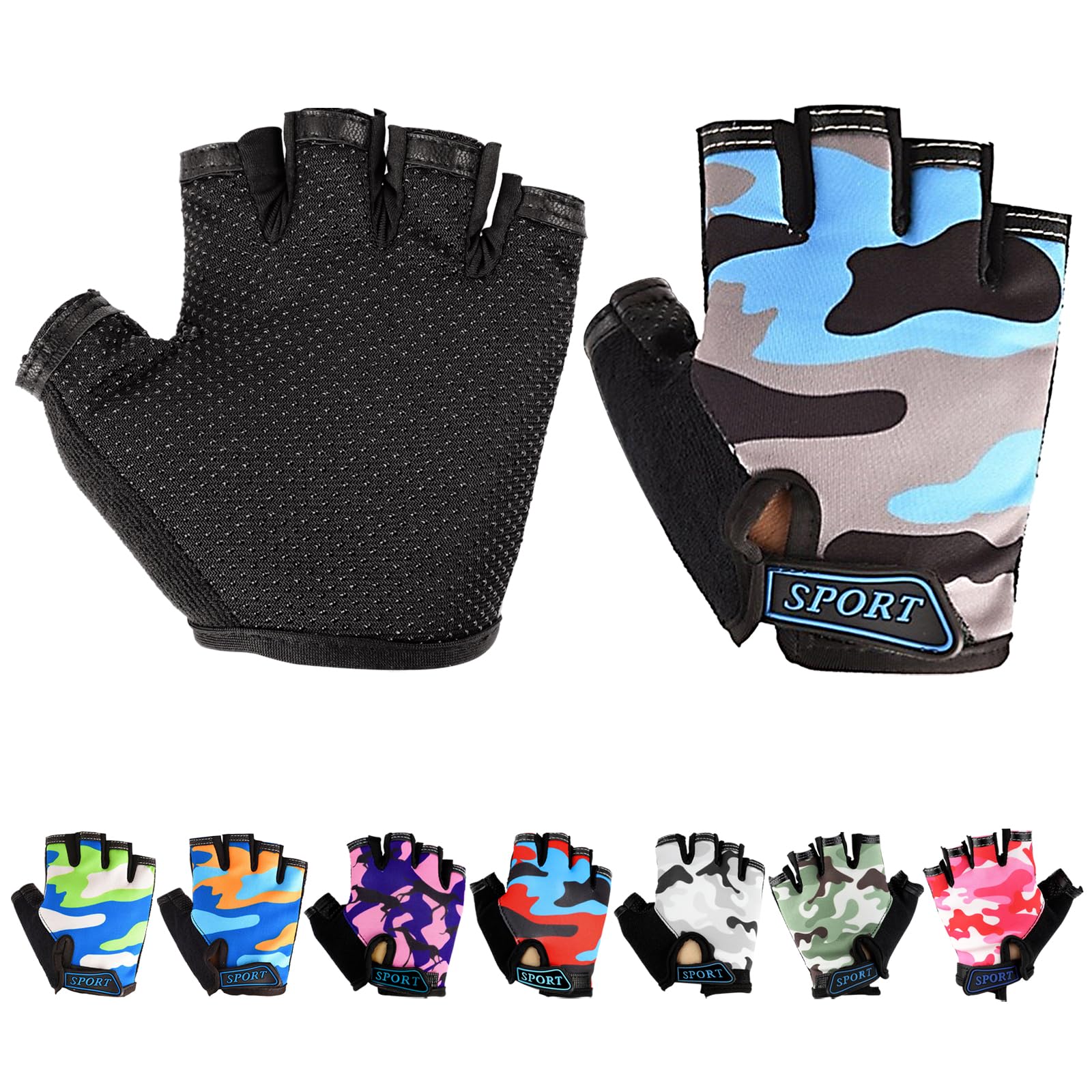 Mecmbj Guanti da Bici Mezze Dita Imbottiti In Gel, Guanti Protettivi  Sportivi Per Bambini, Guanti Sportivi Antiscivolo Per Bambini Per Ciclismo,  Canottaggio (Persone Applicabili: 6-12 Anni) : Amazon.it: Moda