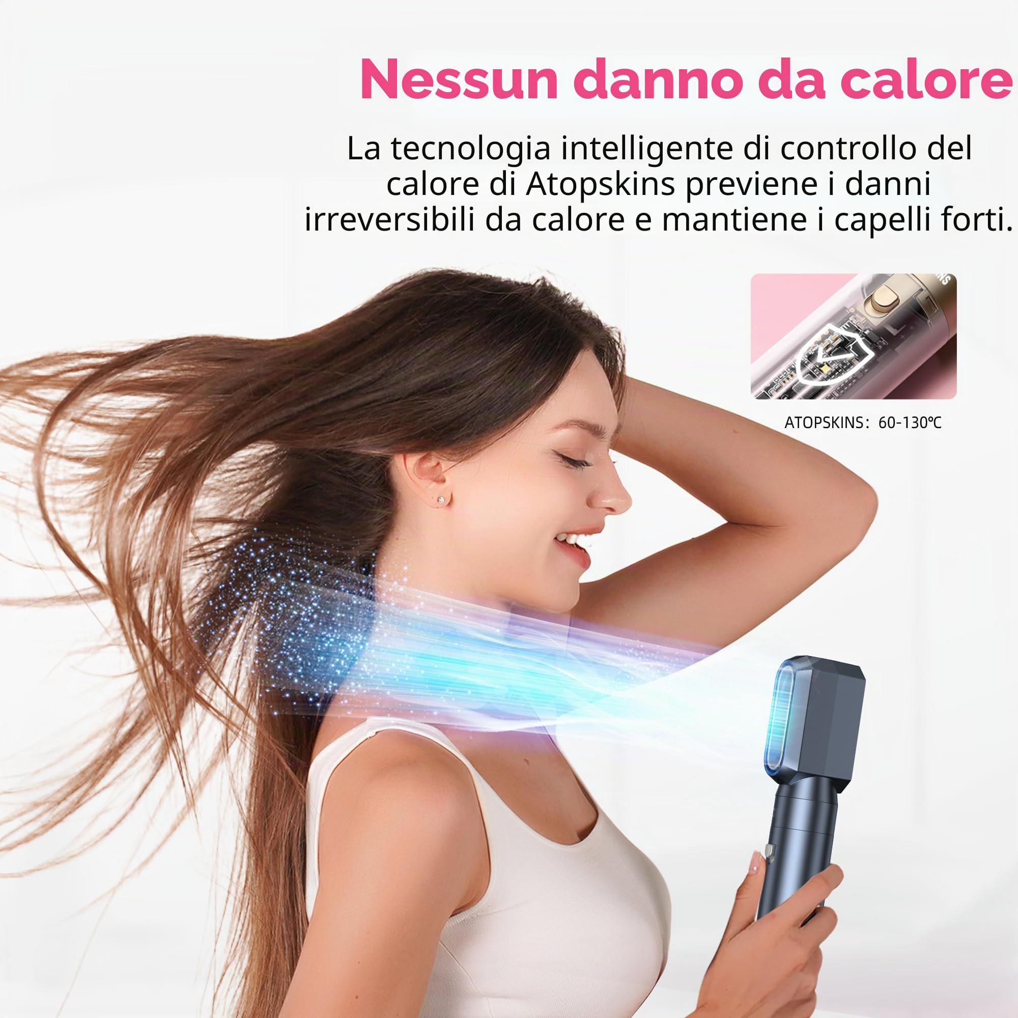 Pro air styler 6 in 1 Hair Styler & Spazzola Asciugacapelli, phon arricciacapelli ad aria, asciugacapelli spazzolas, spazzola aria calda, spazzola phon per capelli, senza danni da calore