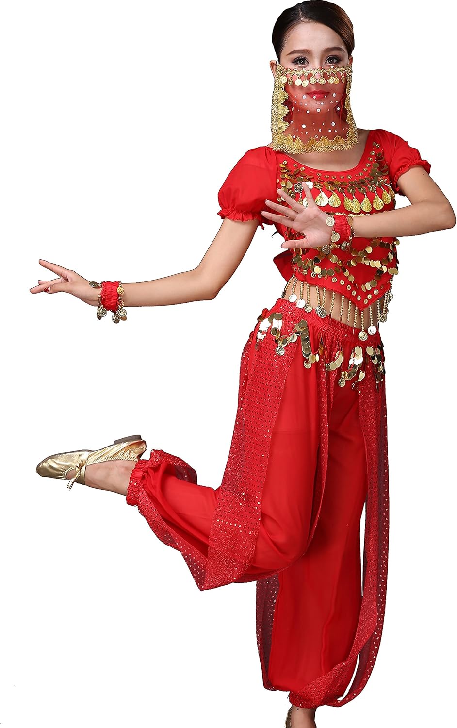 Astage Lady Belly Dancer Costume Halloweem Performance Wear All Sets - Image 3