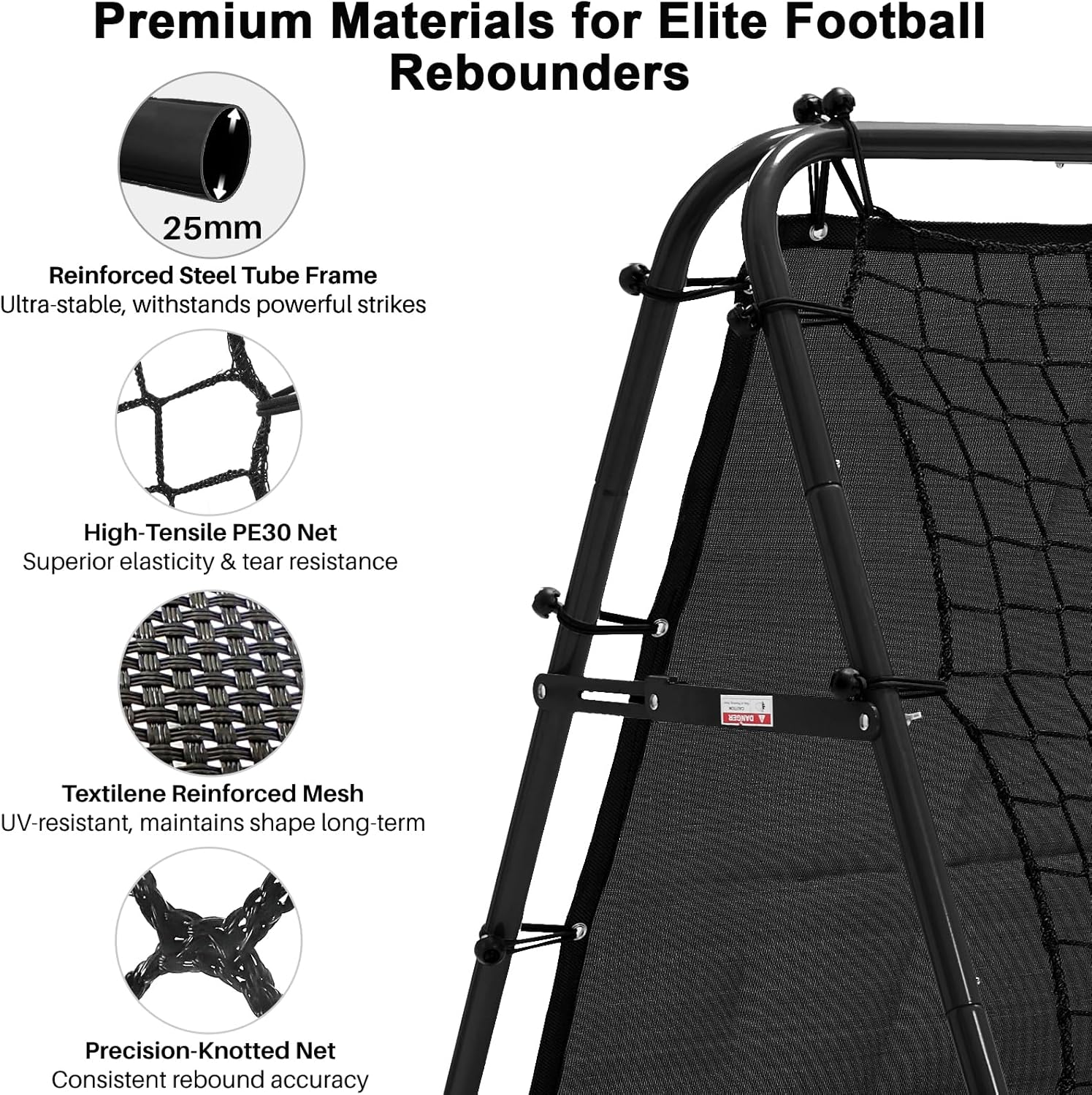Adjustable Soccer Rebound Net | Double-Angle Soccer Trainer with Steel Frame | Portable Folding Rebounder for Passing & Shooting Practice | Outdoor Sports Equipment for Youth & Adult