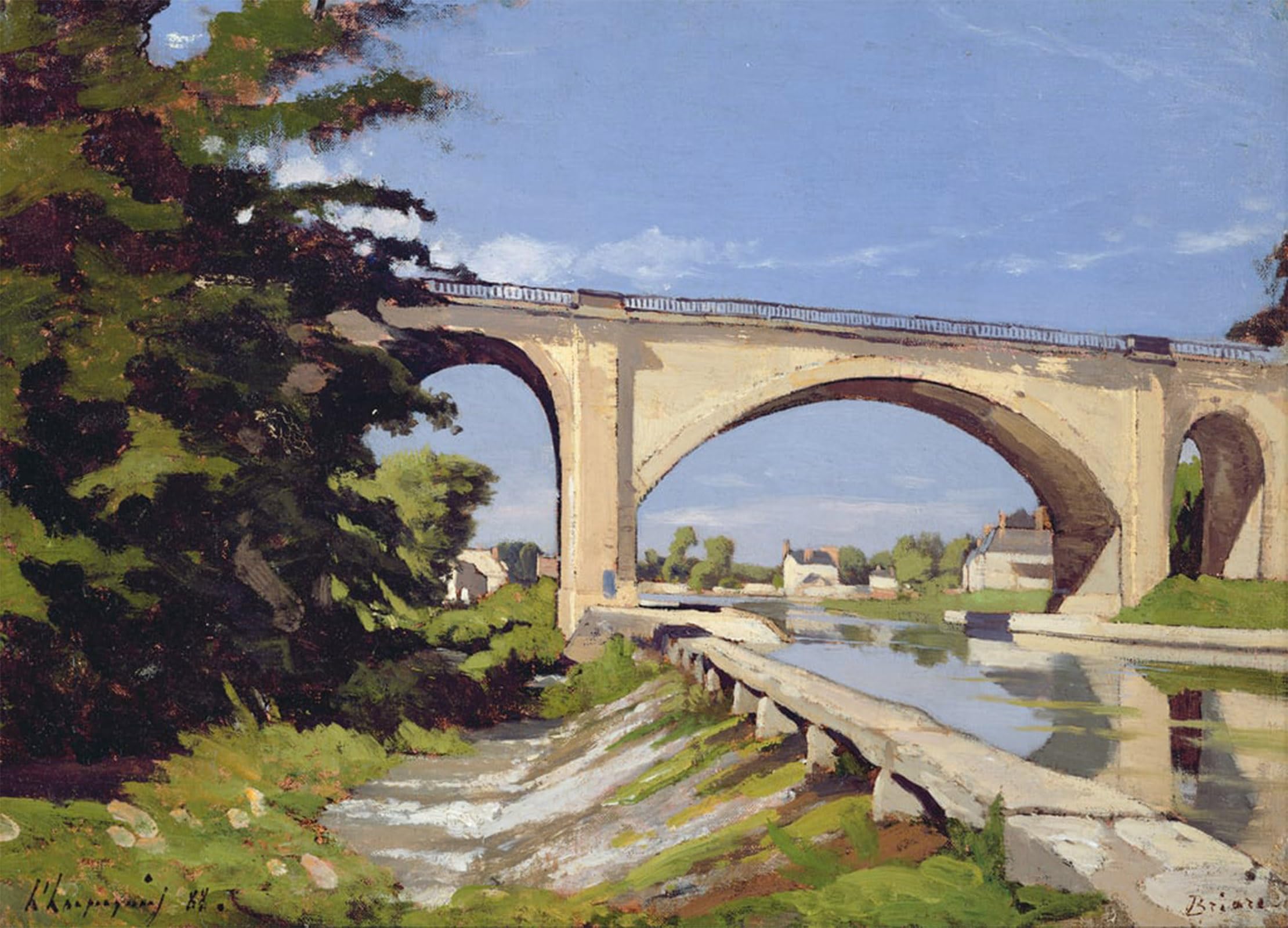 POSTERIIk Famous Print Pop Art Wall Art Graffiti the Canal Bridge At Briare by Henri Harpignies Art Prints for Home Decor 60x90cm