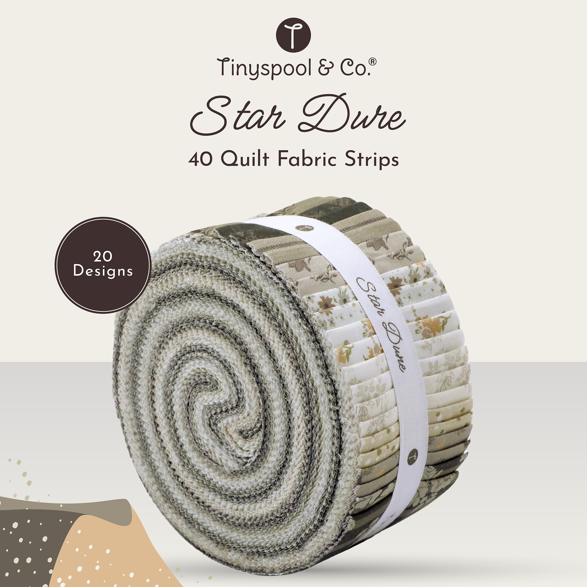 Tinyspool Jelly Roll Stoffstreifen 40-teilig - Baumwollstreifen Zum Quilten & Nähen