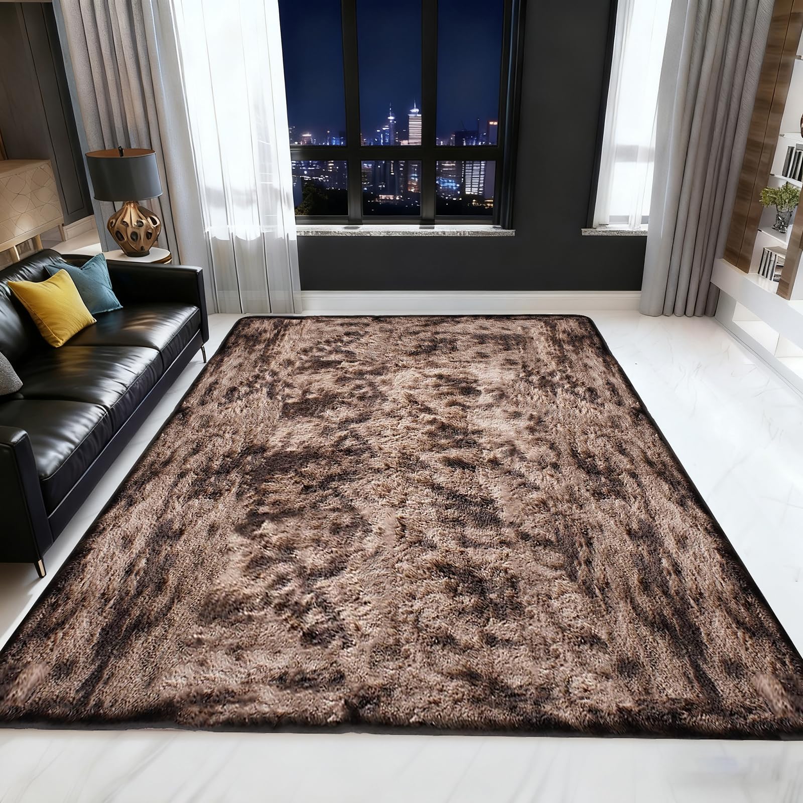 Tapis pour le salon ou chambre pelucheux pour des pieds au chaud