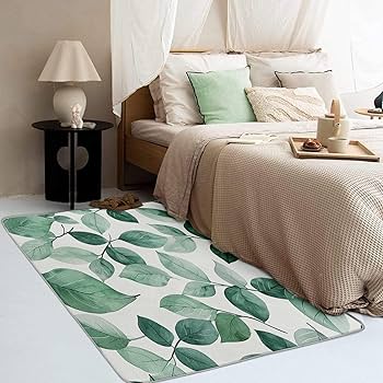 2x3 Rug, Green Leaves Rug & Home Decor - Front Door Mat Indoor