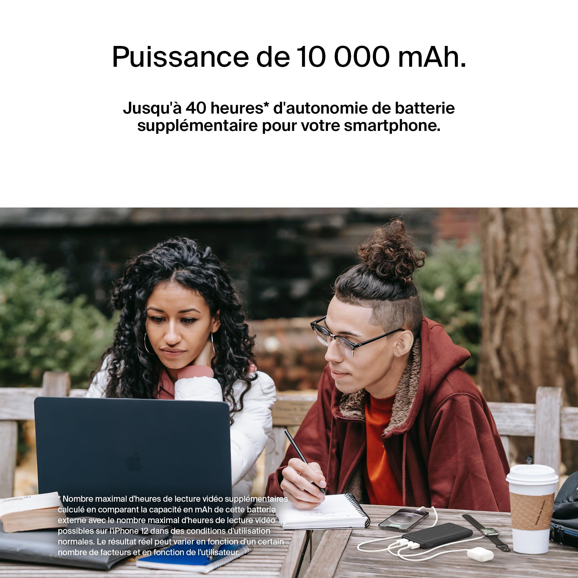 Belkin Batterie Externe USB-C (10 000 mAh avec 1 Port USB-C Et 2 Ports USB-A, Jusqu'à 15 W, pour IPhone, Android, AirPods, IPad, Etc.) â€“ Noir (Lot de 2)