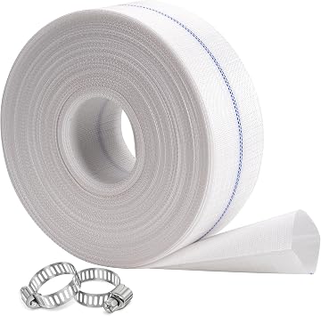 Pool Backwash Hose 3 65 ft Fiber Reinforced Discharge Hose General Purpose Flexible Lightweight Lay Flat Pump Drain Pipe Hose for Water Transfer 3in-65ft, Anti-abrasion